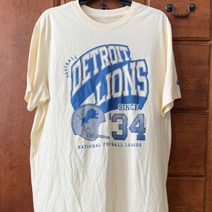 Nike Cream and Blue Detroit Lions Tee